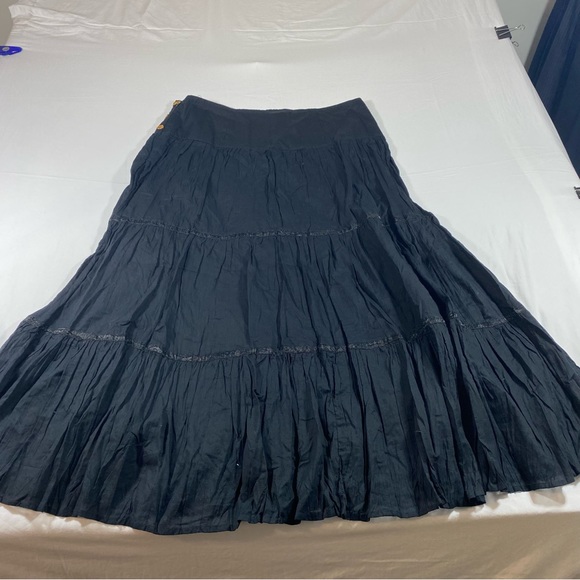 Boho Rafaella Full Midi Skirt Black Beaded Festival Aline Bohemian Size … - Picture 6 of 11